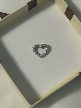 14K Gold Diamond Open Heart Pendant